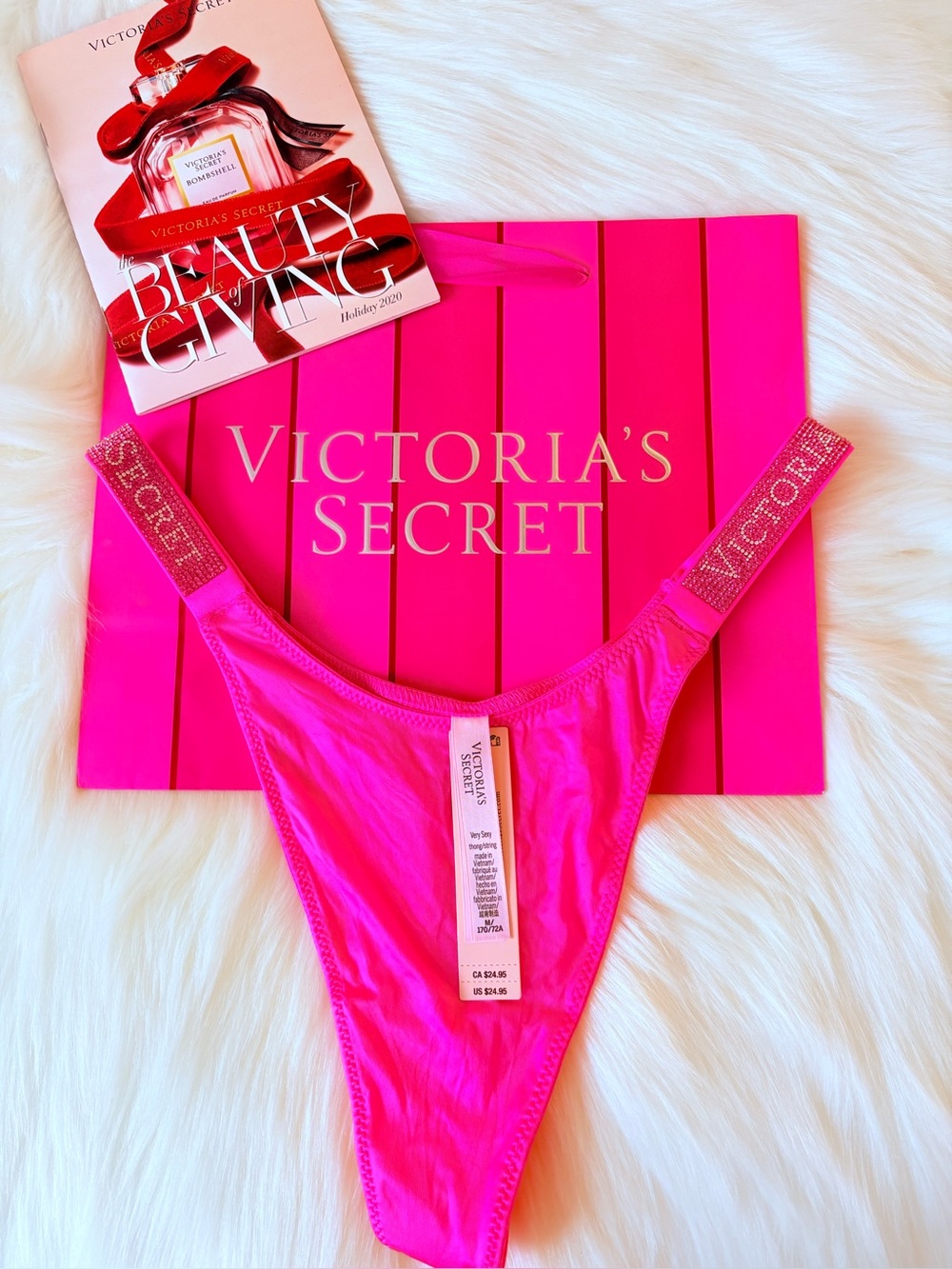 🩷🩷Victoria’s Secret logo shine Strap panty (M)🩷🩷